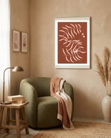 Botanical Palm Leaf Earthy Tones framed in a tender room thumbnail