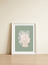 Abstract Potted Figure Sage Green — framed, leaning against the wall thumbnail