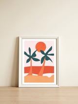 Beach Scandi Artwork — framed, leaning against the wall thumbnail