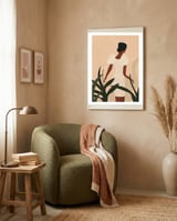 Woman Boho Minimalist Illustration framed in a tender room thumbnail
