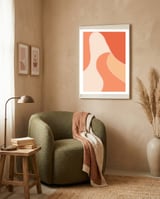 Colorful Orange Tones  Retro Waves framed in a tender room thumbnail