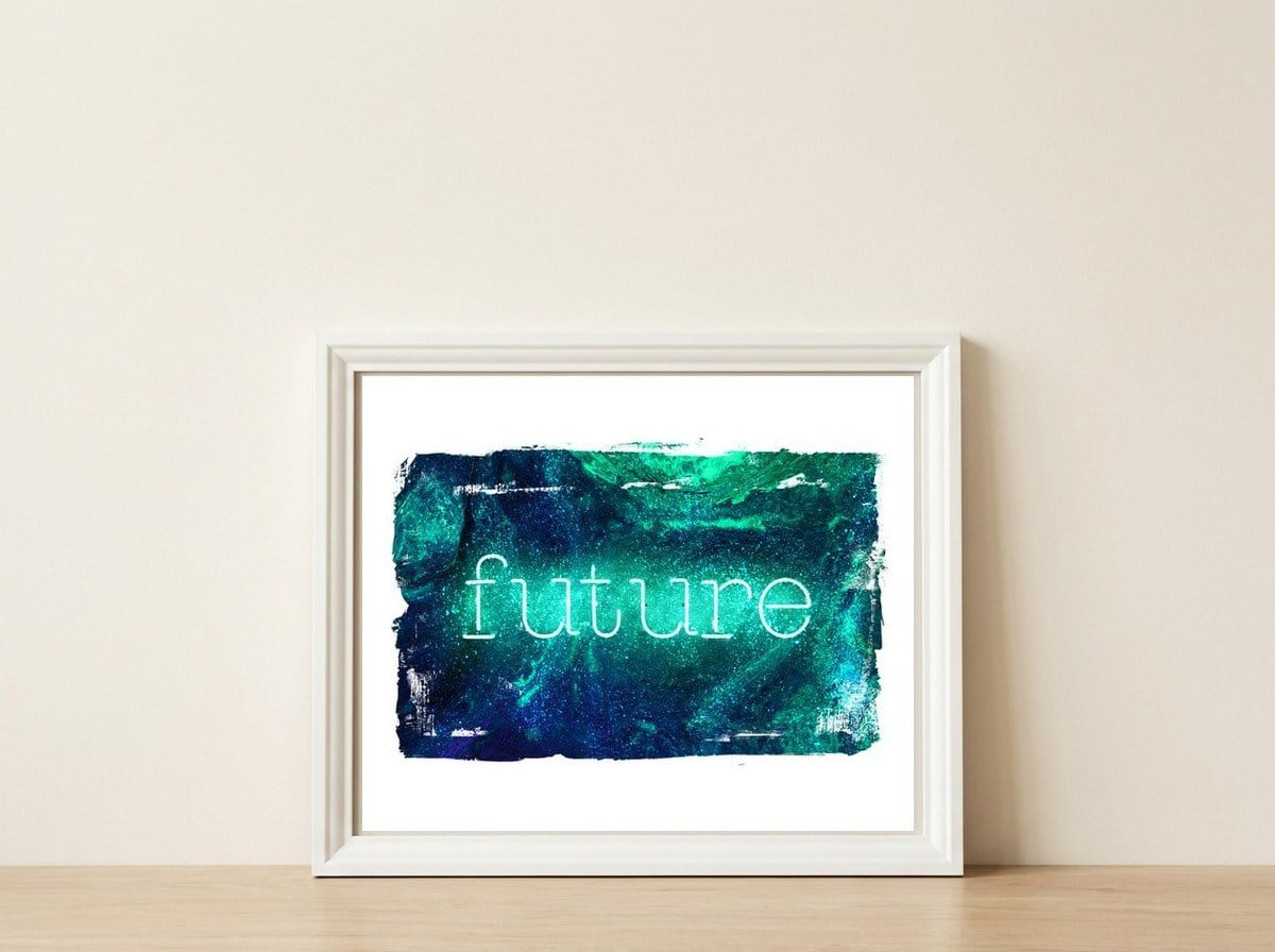 Neon Collection - Future — framed, leaning against the wall