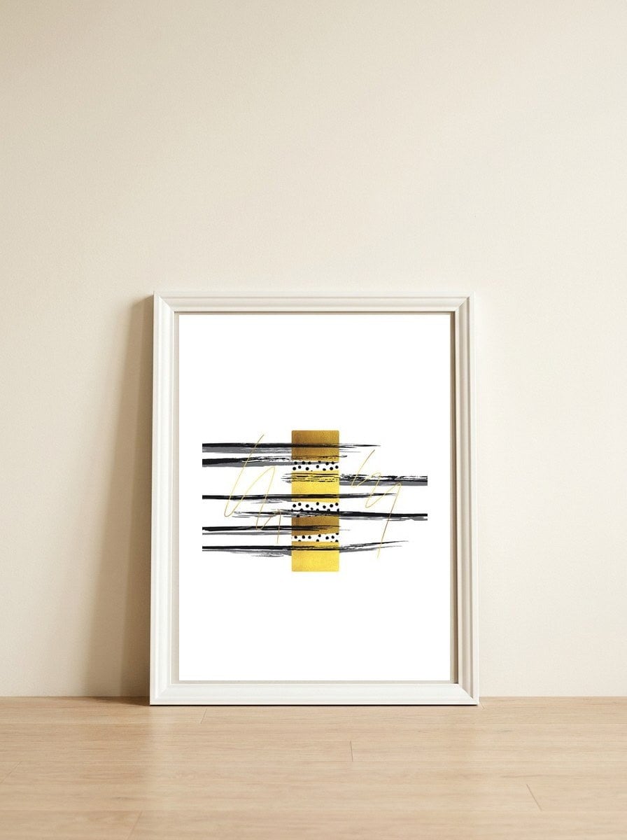 Deco Lines No. 4 - Elegance — framed, leaning against the wall