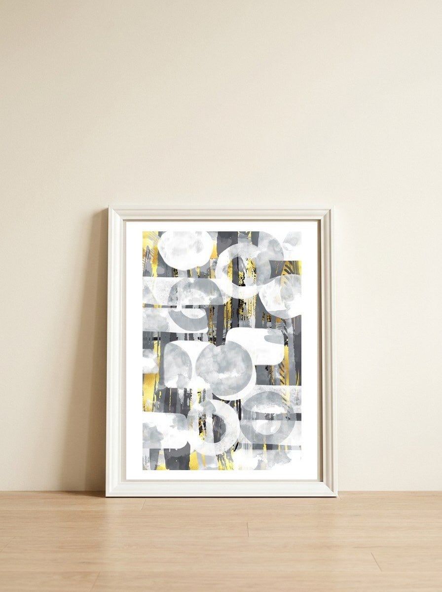 Abstract Painting No. 58 | Play with shapes and colors — framed, leaning against the wall