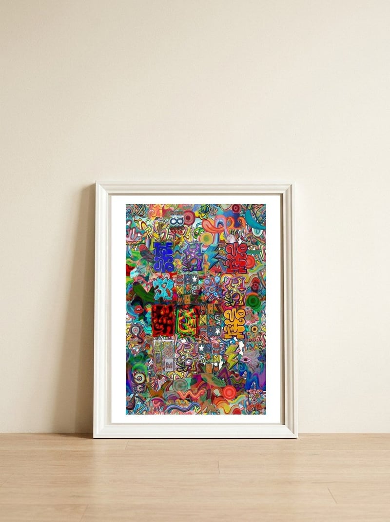 Formas 2021 Nueva 8 — framed, leaning against the wall