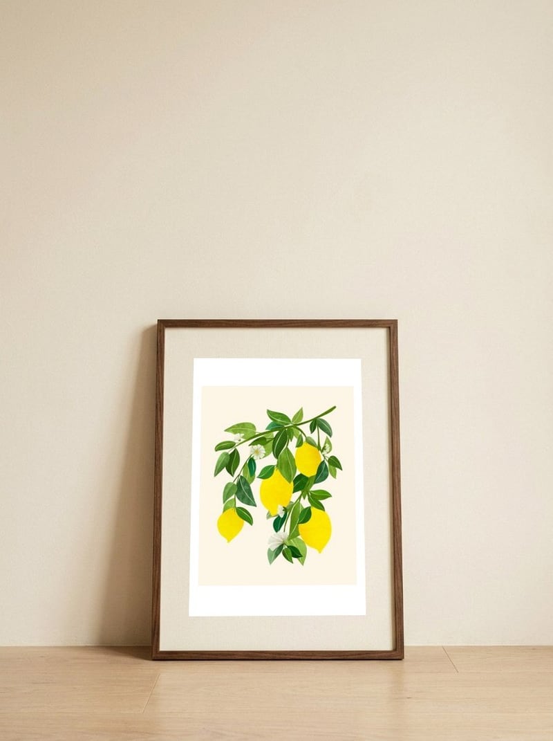 Sunny Lemons — framed, leaning against the wall