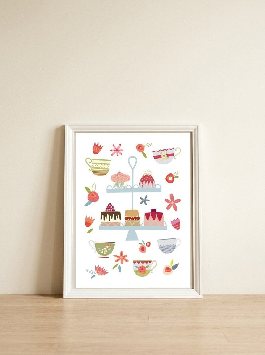 Afternoon Tea — framed, leaning against the wall