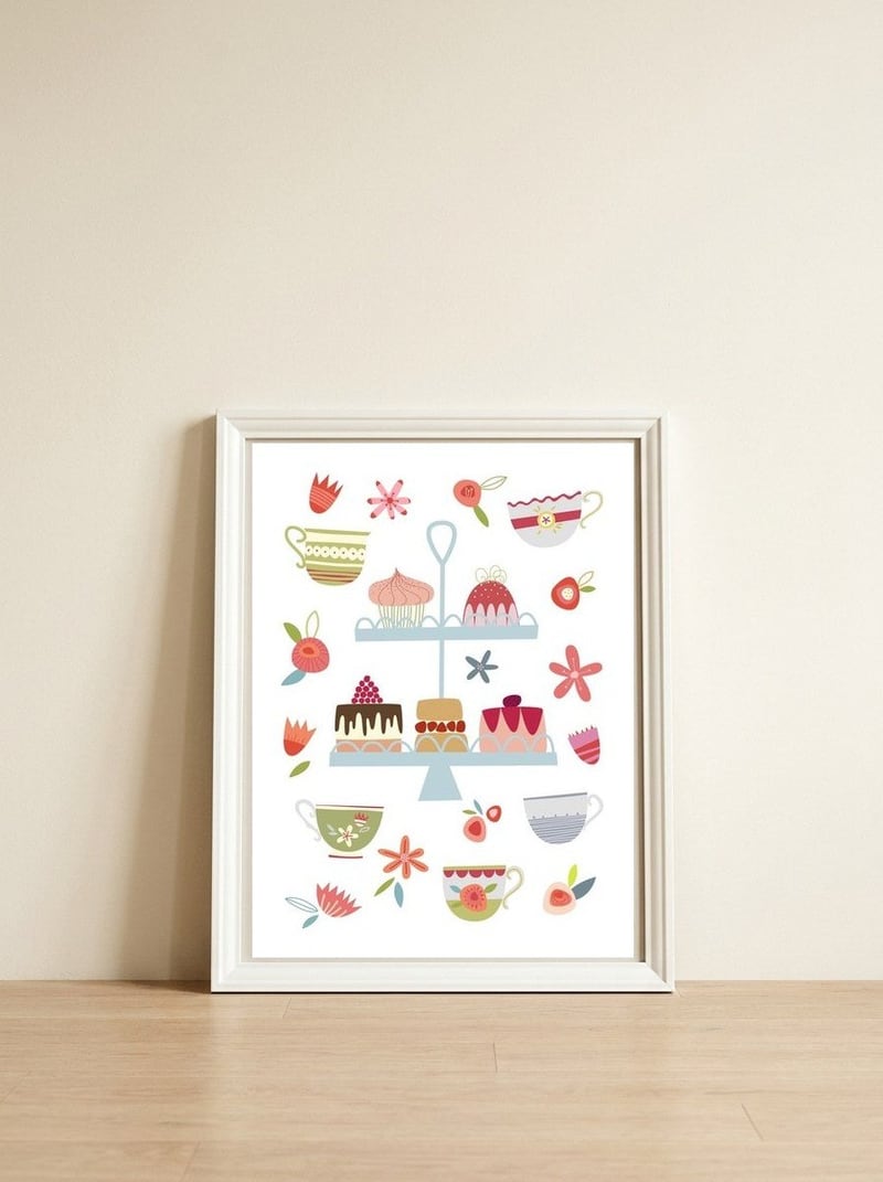 Afternoon Tea — framed, leaning against the wall
