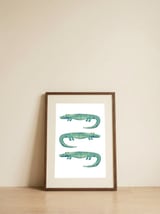 Alligator Trio — framed, leaning against the wall thumbnail