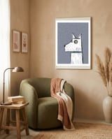 Arthur Dog framed in a tender room thumbnail