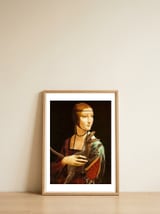 Lady With A Velociraptor — framed, leaning against the wall thumbnail