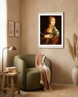 Lady With A Velociraptor framed in a tender room thumbnail