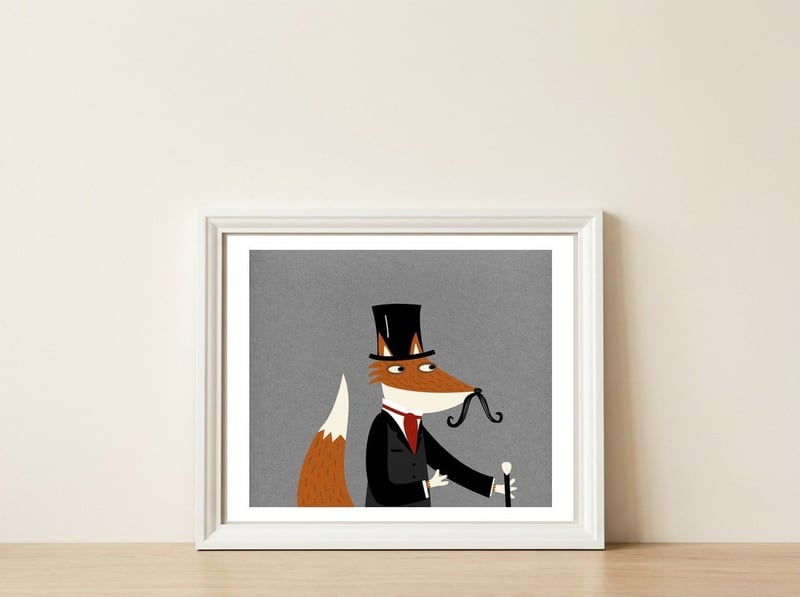 Gentleman Fox — framed, leaning against the wall
