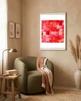 Red Squares framed in a tender room thumbnail