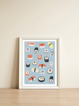 Sushi Roll Maki Nagiri Food Art — framed, leaning against the wall thumbnail