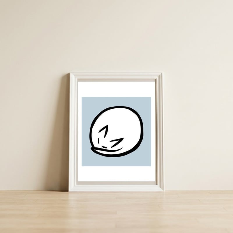 Cat Circle — framed, leaning against the wall
