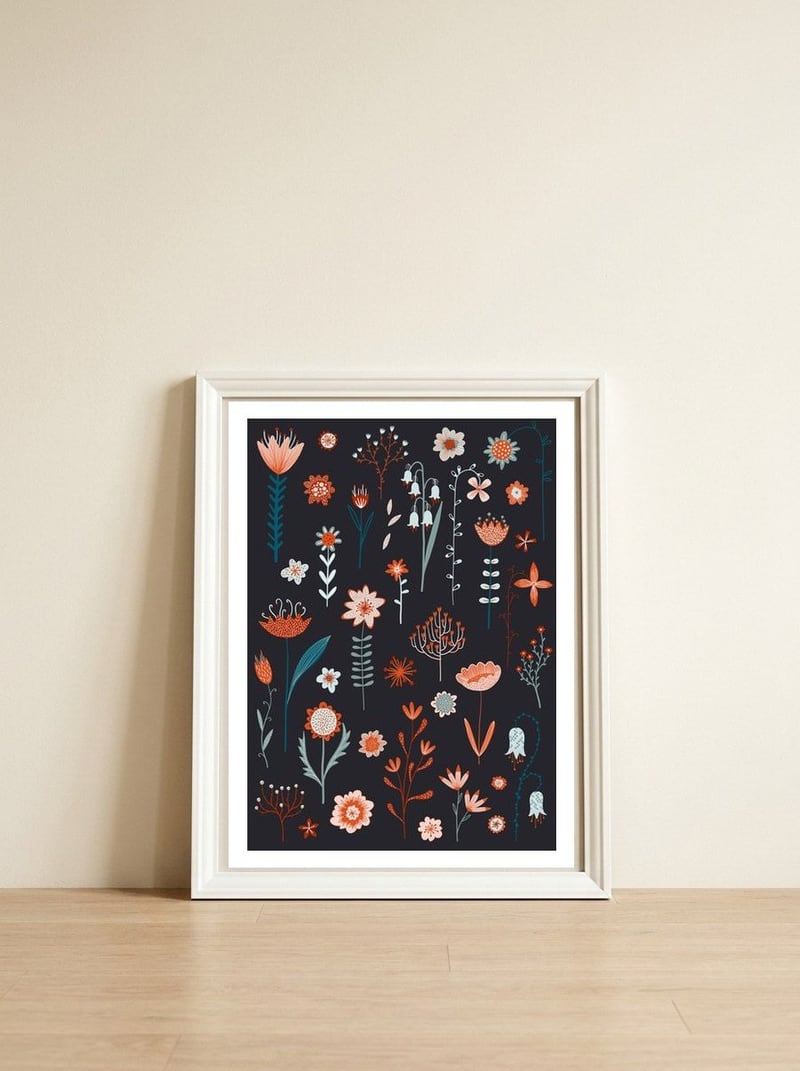 Flowers Of The Summer Dark — framed, leaning against the wall