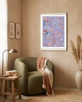 Flowers Of The Summer Purple framed in a tender room thumbnail