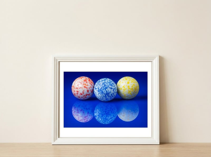 Marbles — framed, leaning against the wall