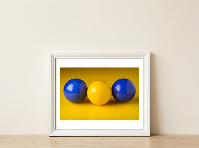 Marbles — framed, leaning against the wall