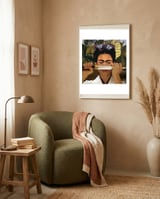 Kill Bill's O Ren Ishii & Frida Kahlo  framed in a tender room thumbnail