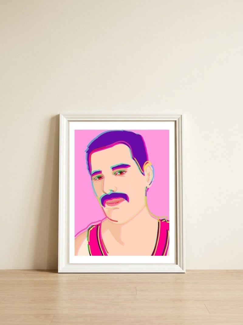 Freddie Mercury  — framed, leaning against the wall