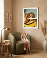 Venus of Sandro Botticelli and Beatrix Kiddo from Kill Bill framed in a tender room thumbnail