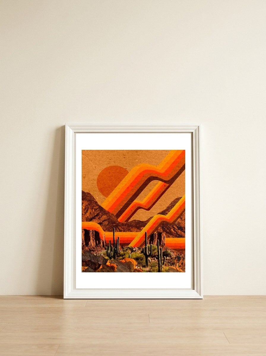 Desierto Solar — framed, leaning against the wall