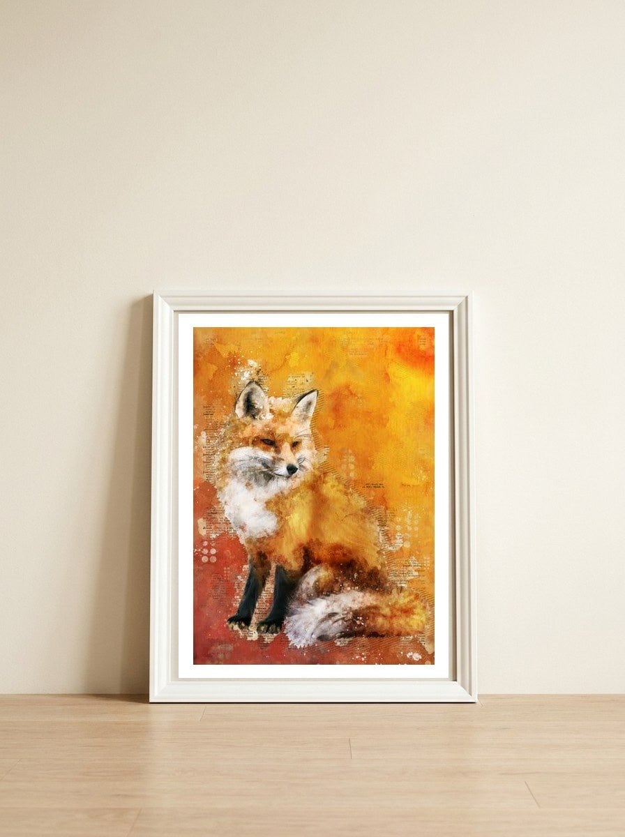 Fox — framed, leaning against the wall