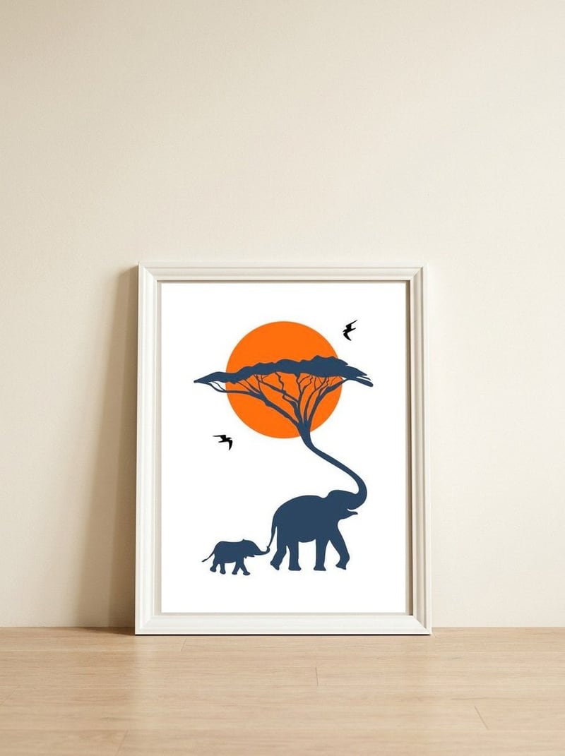 AFRICA FAMILY — framed, leaning against the wall