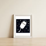 Cat 32: Cats in space! — framed, leaning against the wall thumbnail