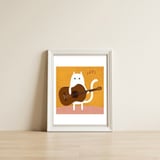 Cat 98: The rock star — framed, leaning against the wall thumbnail