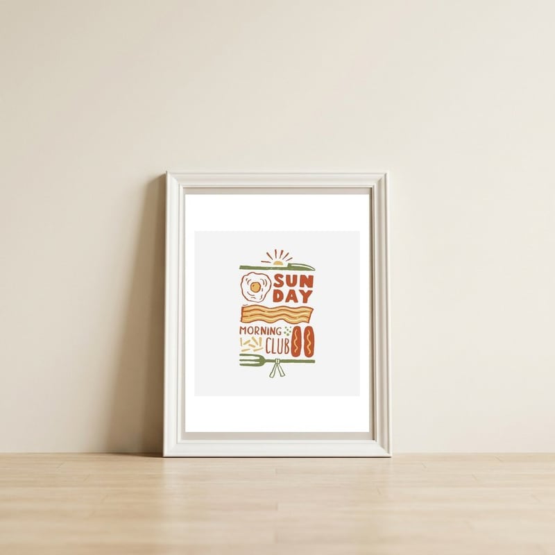 Sunday Club — framed, leaning against the wall