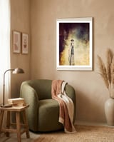 VINTAGE FASHION LADY IN ABSTRACT FOREST I framed in a tender room thumbnail