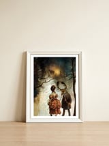 VINTAGE COUPLE IN AUTUMNAL ABSTRACT FOREST  II — framed, leaning against the wall thumbnail