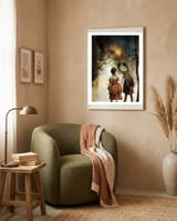 VINTAGE COUPLE IN AUTUMNAL ABSTRACT FOREST  II framed in a tender room thumbnail