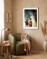 VINTAGE COUPLE IN AUTUMNAL ABSTRACT FOREST I framed in a tender room thumbnail
