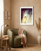 VINTAGE AMOR IN PURPLE ABSTRACT FOREST framed in a tender room thumbnail