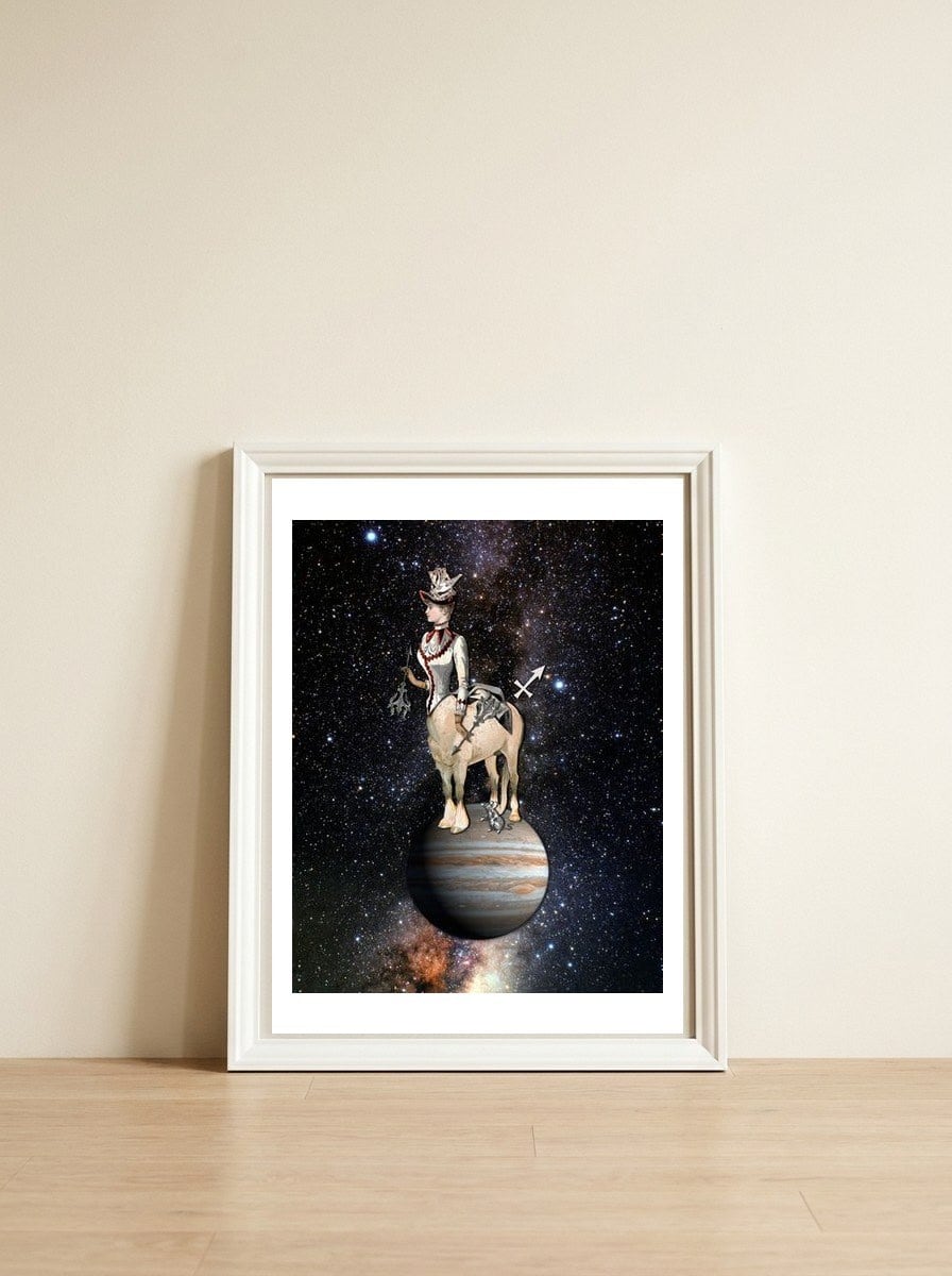  Sagittarius Zodiac Sign — framed, leaning against the wall
