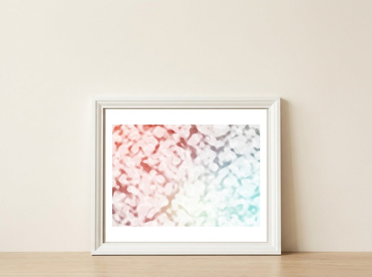 Corais #3 — framed, leaning against the wall