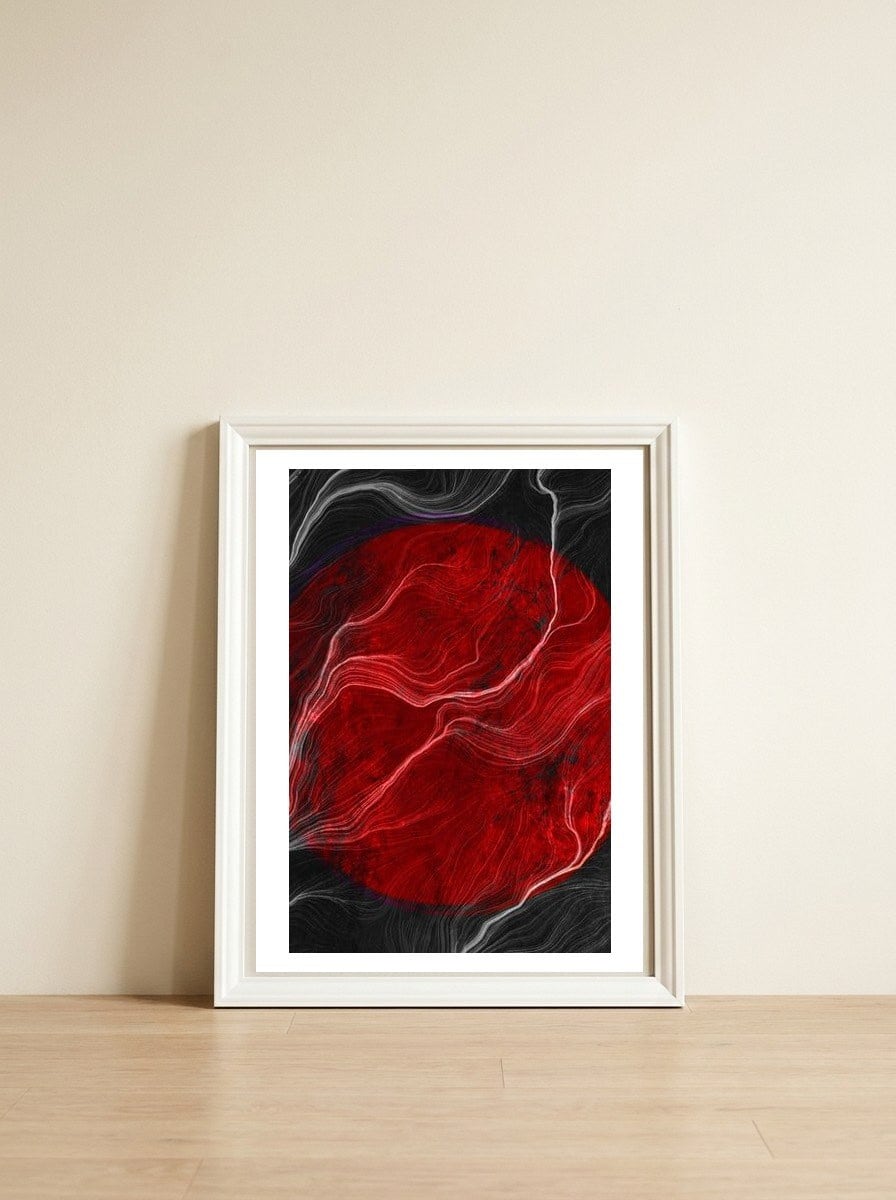 Luna Roja #3 — framed, leaning against the wall