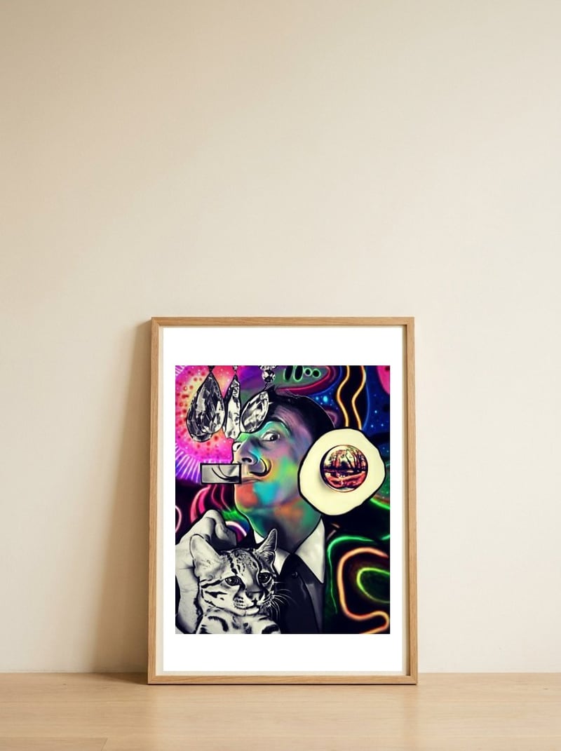 Salvador Dali Eclectic Artwork by Jamayk.art — framed, leaning against the wall