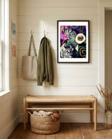 Salvador Dali Eclectic Artwork by Jamayk.art framed in a relaxed room thumbnail