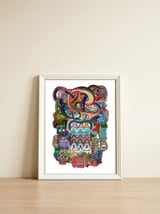 New Graffiti 25 — framed, leaning against the wall thumbnail
