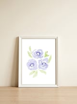 Wild Roses | Periwinkle Blue — framed, leaning against the wall thumbnail