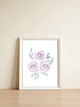 Wild Roses | Sage & Mauve — framed, leaning against the wall thumbnail