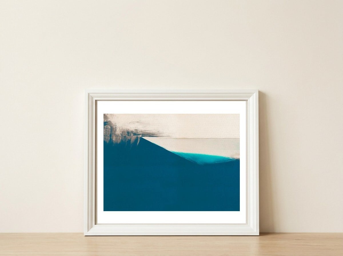 Blue Expression — framed, leaning against the wall