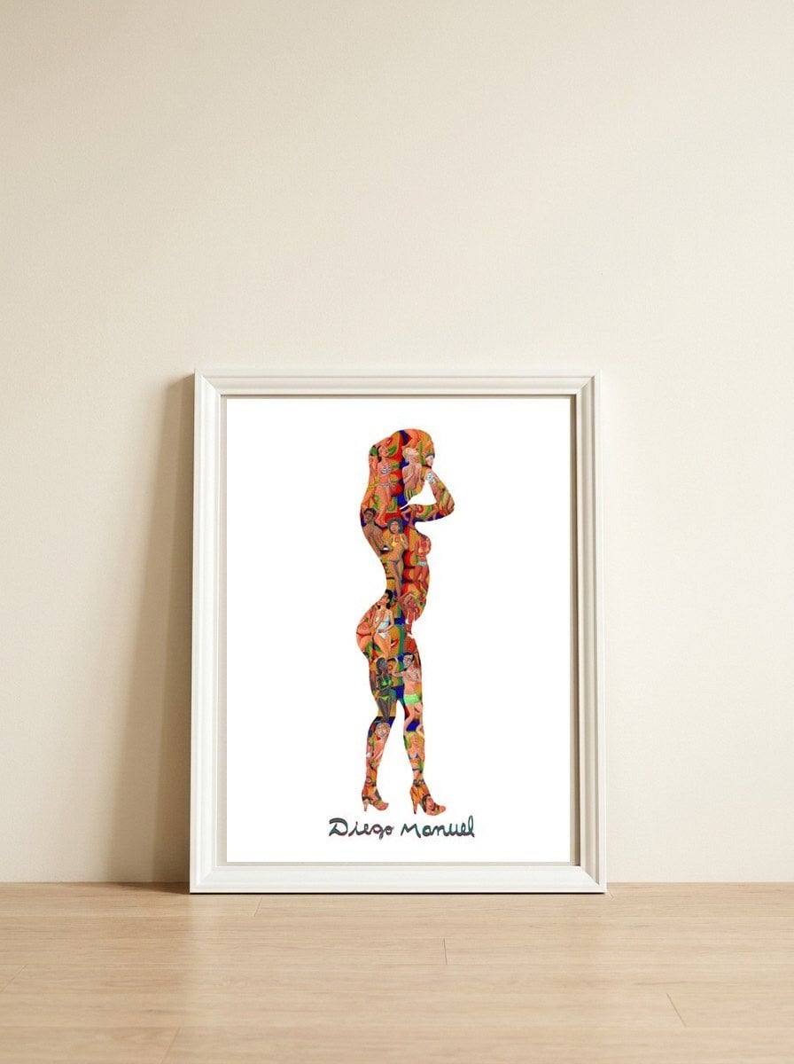New Graffiti 50 — framed, leaning against the wall