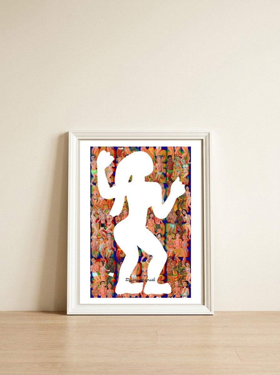 New Graffiti 54 — framed, leaning against the wall