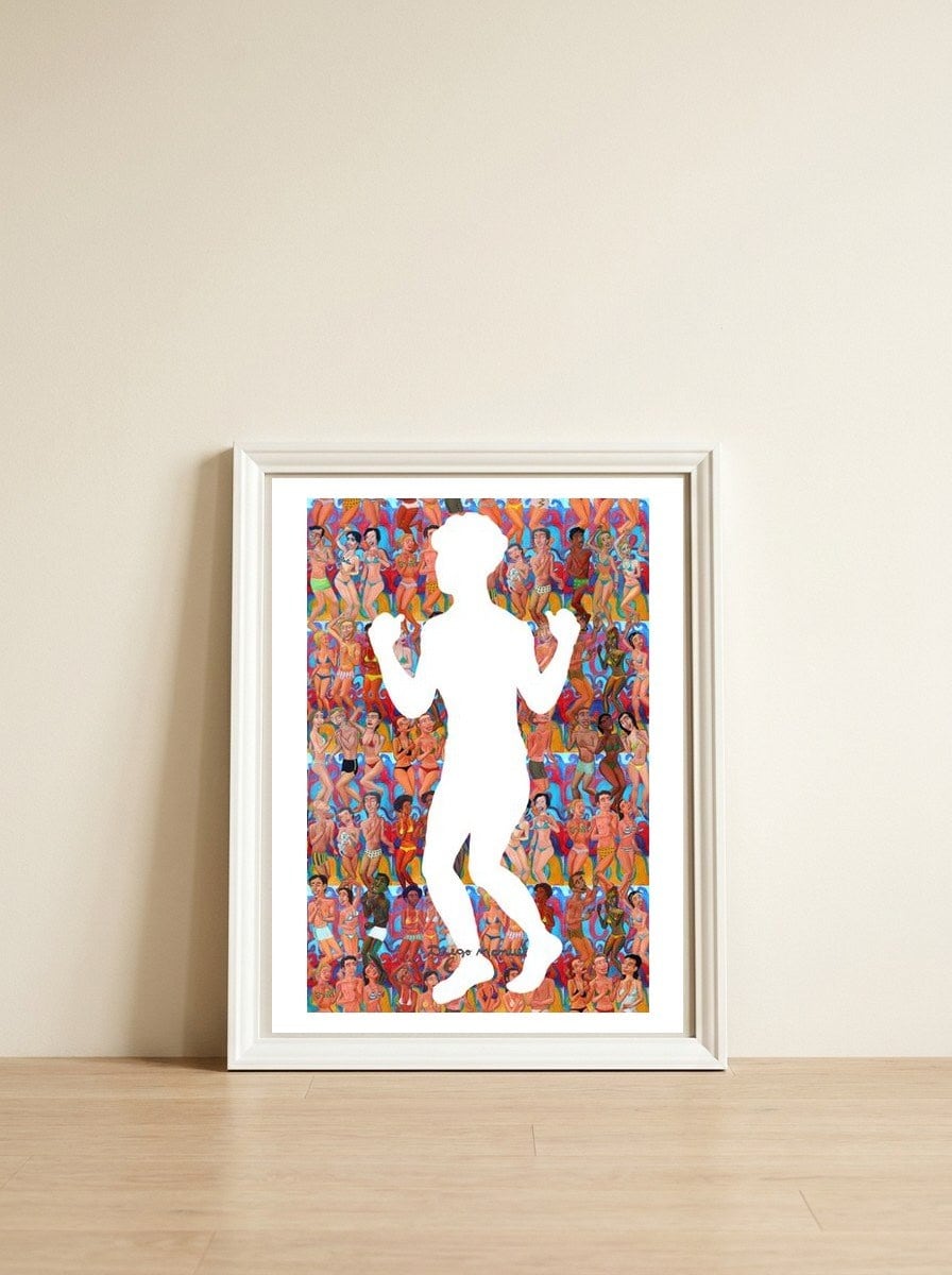 New Graffiti 61 — framed, leaning against the wall